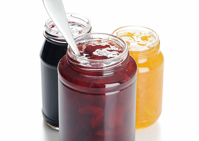 Jam jars are food contact materials made of glass