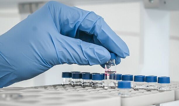 Alcohol samples are analysed in the lab