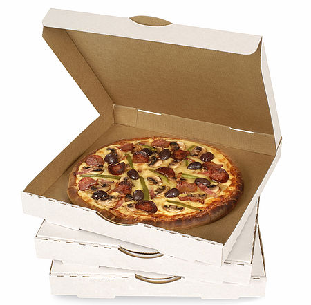 Carton avec pizza