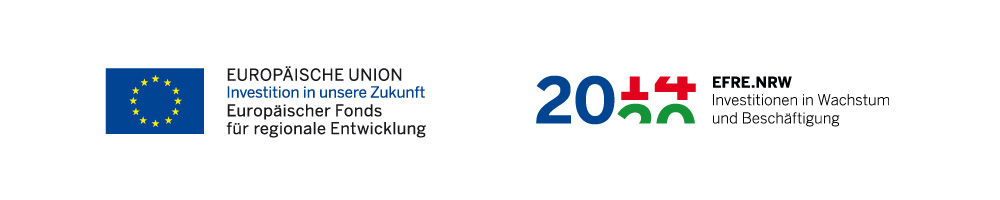 Logos de l’UE + du FEDER NRW 